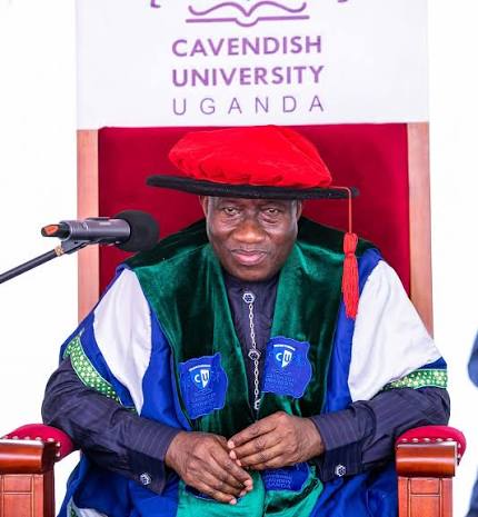 The Former Head of State of The Federal Republic o Nigeria H.E Goodluck Ebelle Jonathan During Cavendish University Graduation